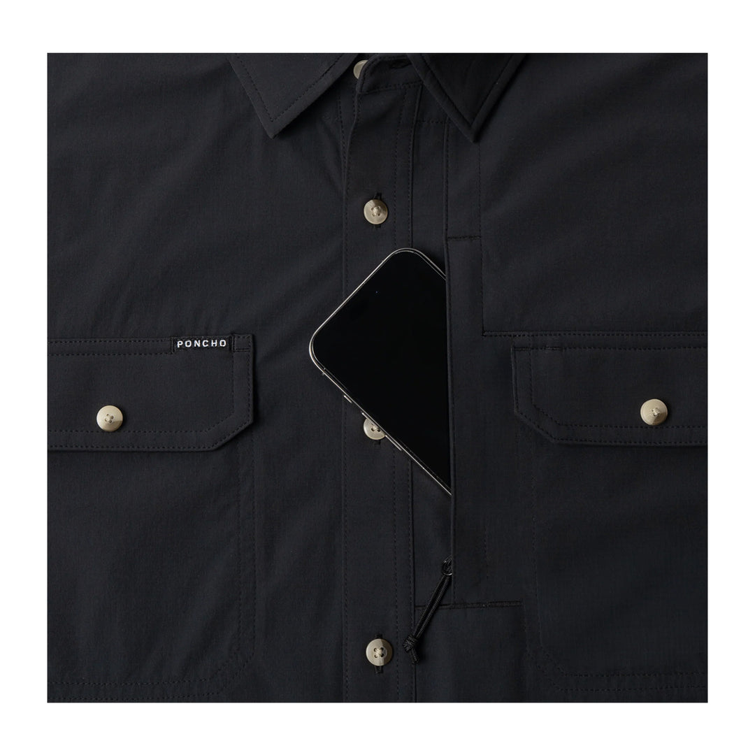 Poncho The Charro Western Tuff-Thread Shirt Regular Black (Jet Black)
