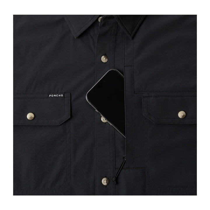 Poncho The Charro Western Tuff-Thread Shirt Regular Black (Jet Black)