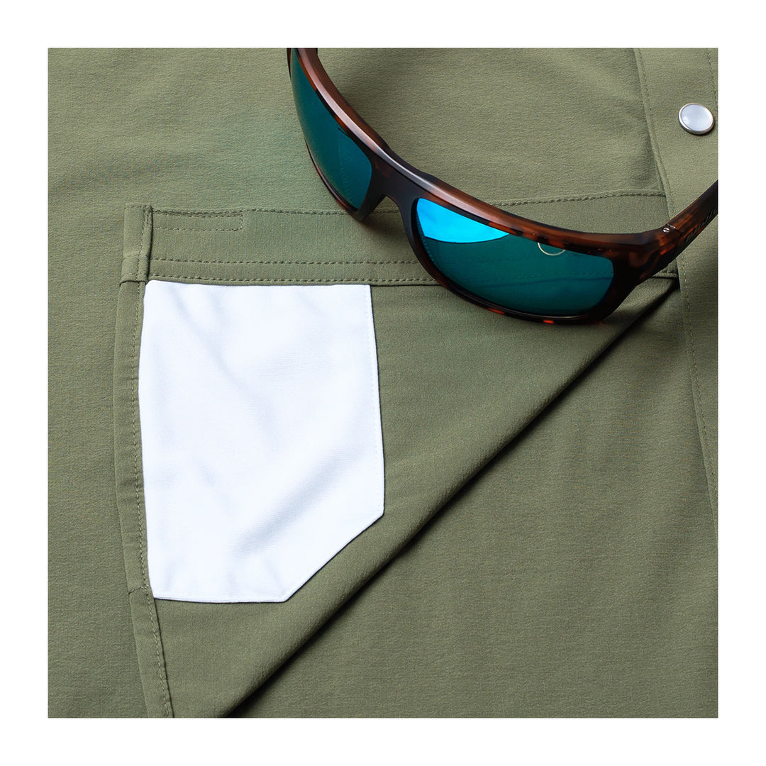 Poncho The Fence Stretcher Western Tuff-Thread Regular Shirt Olive (Four Leaf Clover)