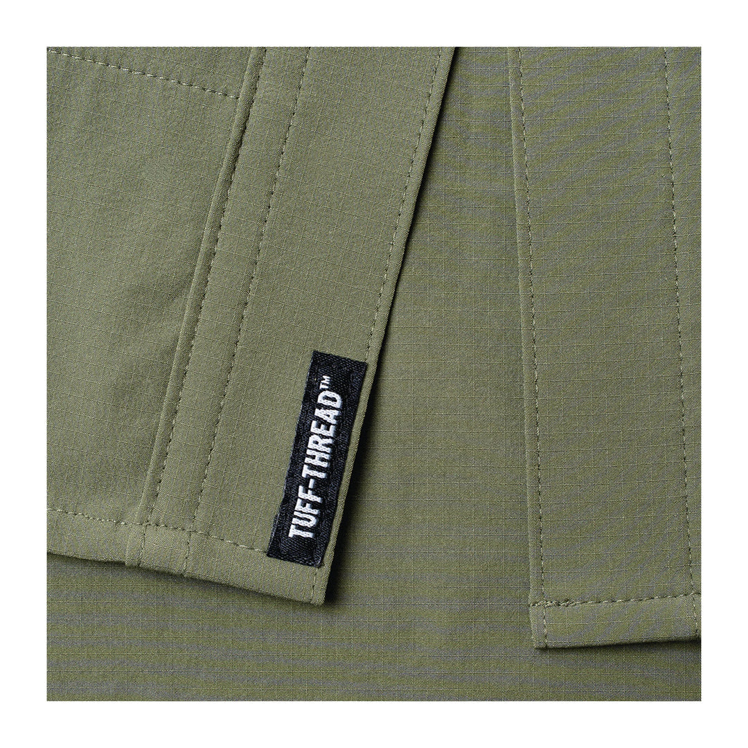 Poncho The Fence Stretcher Western Tuff-Thread Slim Shirt Olive (Four Leaf Clover)