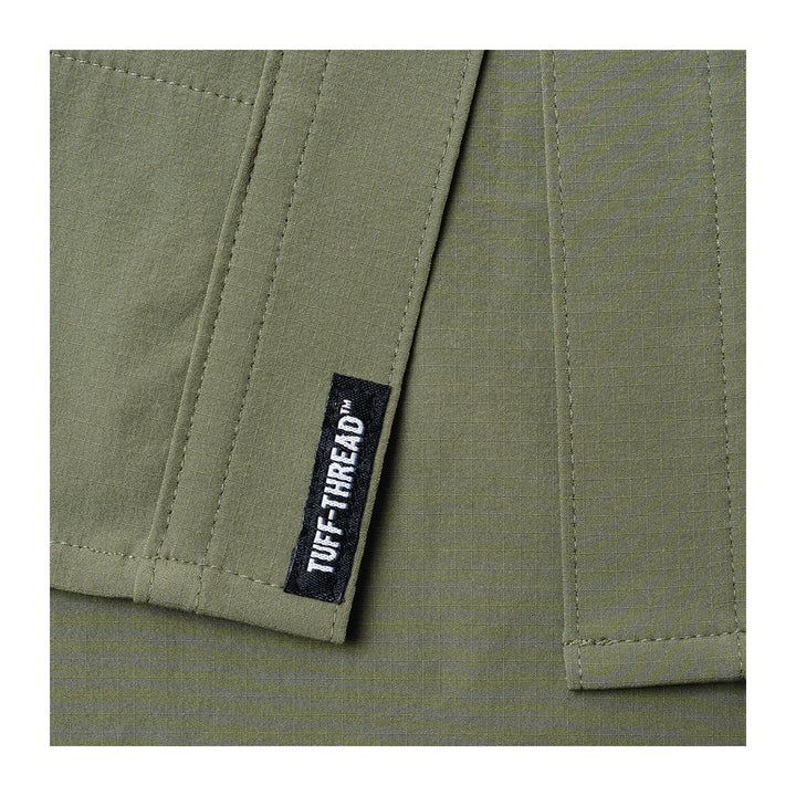 Poncho The Fence Stretcher Western Tuff-Thread Slim Shirt Olive (Four Leaf Clover)