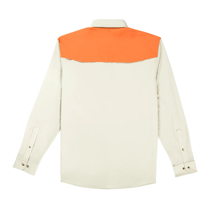 Poncho The Hebbronville Original Tuff-Thread Regular Shirt Tan // Patch: Blaze Orange