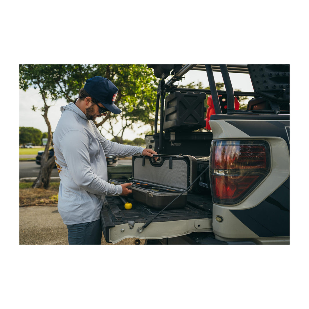 Sea Run Norfork Expedition Fly Fishing Rod & Reel Travel Case 9'6" Rod Espresso/Fish Scale with Waterproof Cover Cobalt