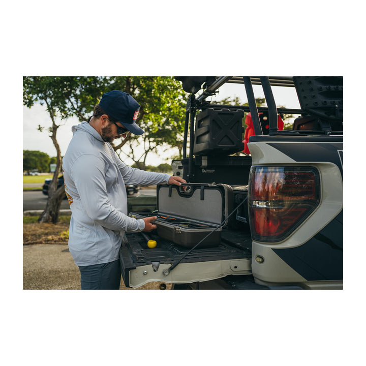 Sea Run Norfork Expedition Fly Fishing Rod & Reel Travel Case 9'6" Rod Espresso/Fish Scale with Waterproof Cover Cobalt