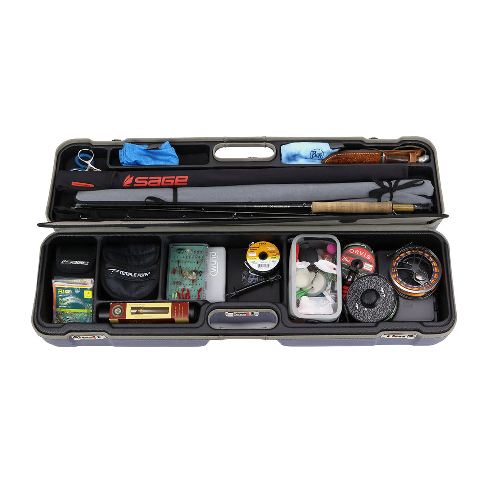 Sea Run Norfork Expedition Fly Fishing Rod & Reel Travel Case 9'6" Rod Espresso/Fish Scale with Waterproof Cover Cobalt