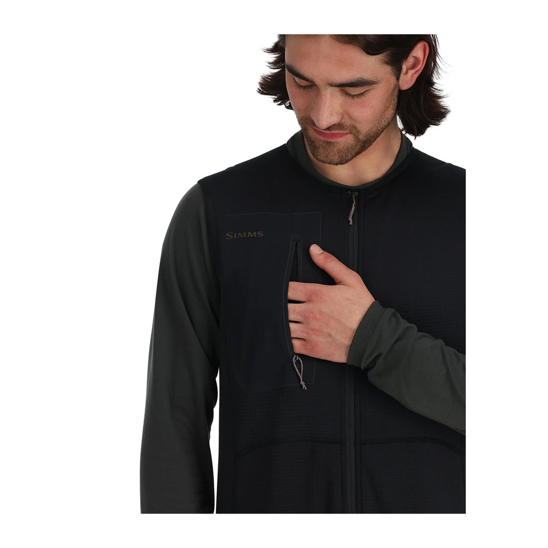 Simms Fleece Midlayer Bib Black - Madison River Fishing Company