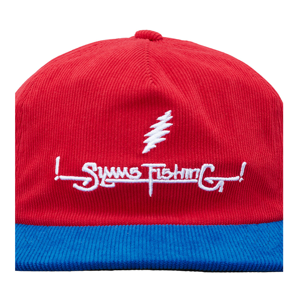 Simms Grateful Dead Double Haul Corduroy Cap Lightning Script Red