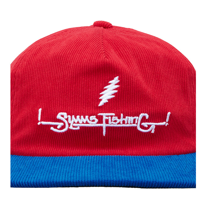 Simms Grateful Dead Double Haul Corduroy Cap Lightning Script Red - Madison River Fishing Company