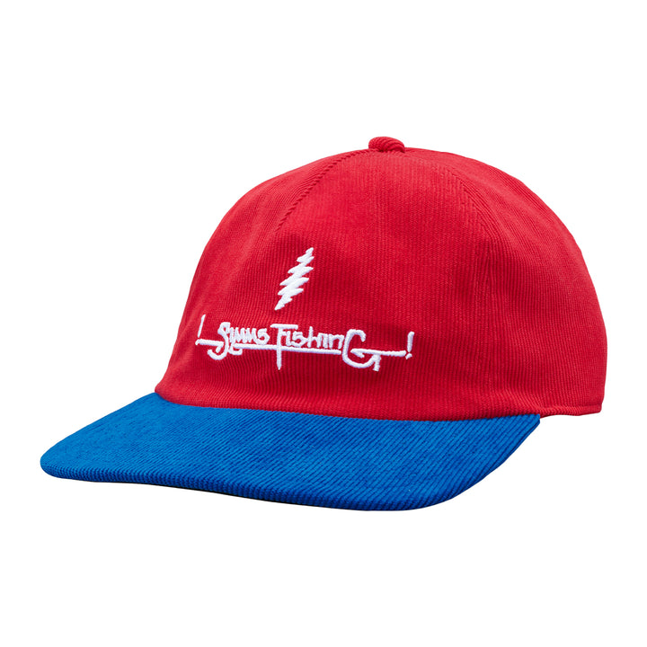 Simms Grateful Dead Double Haul Corduroy Cap Lightning Script Red - Madison River Fishing Company