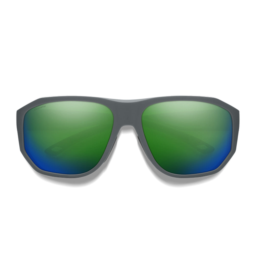 Smith Outrigger Sunglasses Matte Slate ChromoPop Polarized Green Mirror