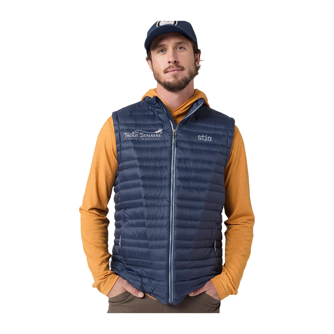 Stio MTS Logo Pinion Down Vest Mountain Shadow