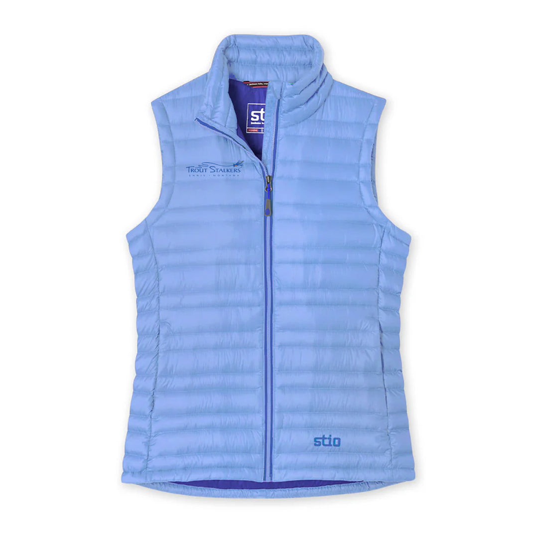 Stio MTS Logo Womens Pinion Down Vest Chicory Flower
