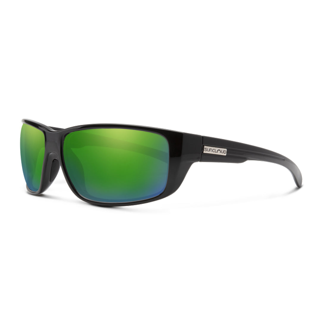 Suncloud Milestone Black Polarized Green Mirror