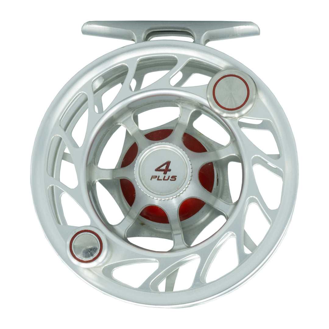 finatic fly fishing reel Hatch Gen 2 Finatic 4 Plus Clear/Red Fly Reel Large Arbor