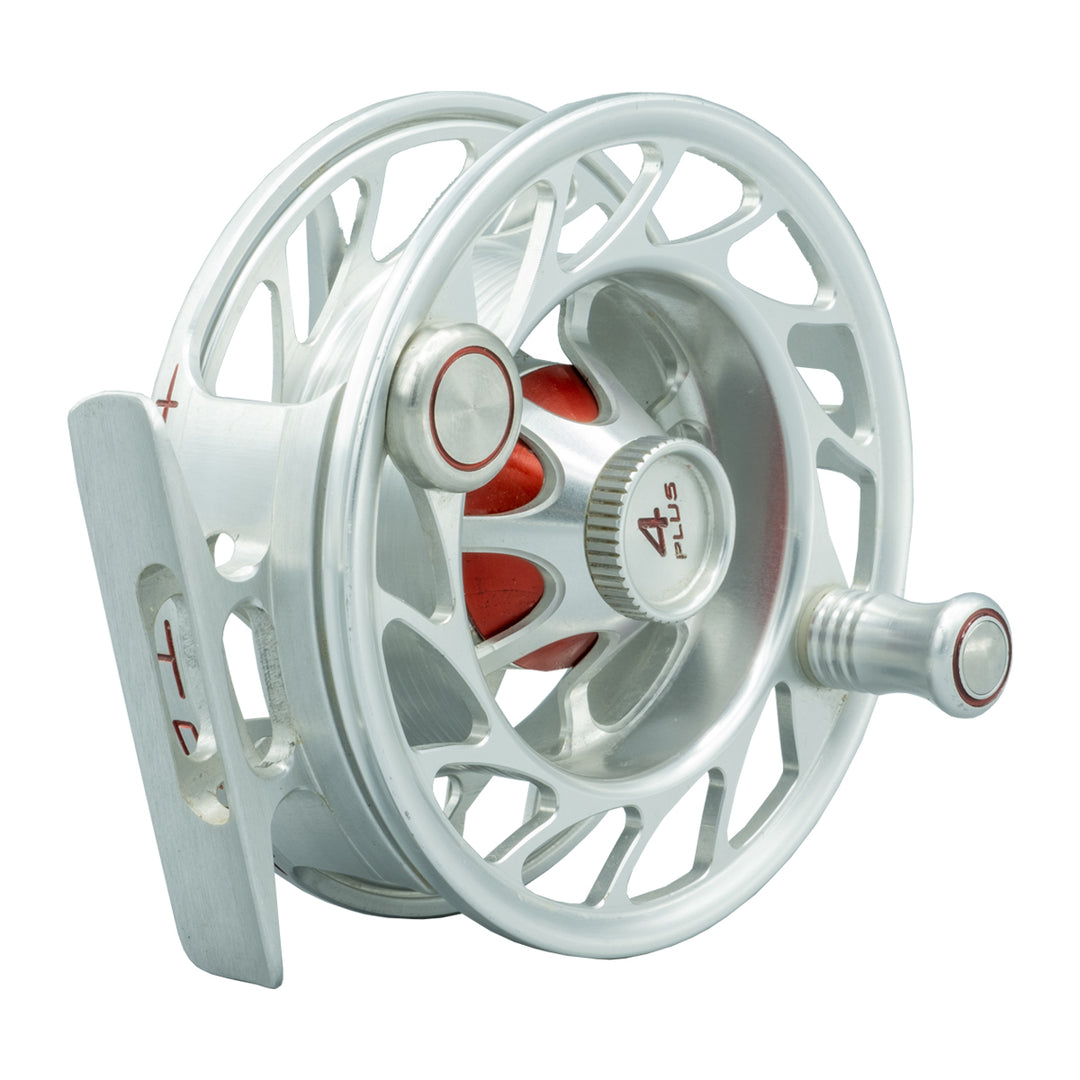 clear fly reel USED Hatch Finatic 4 Plus Clear/Red Fly Reel
