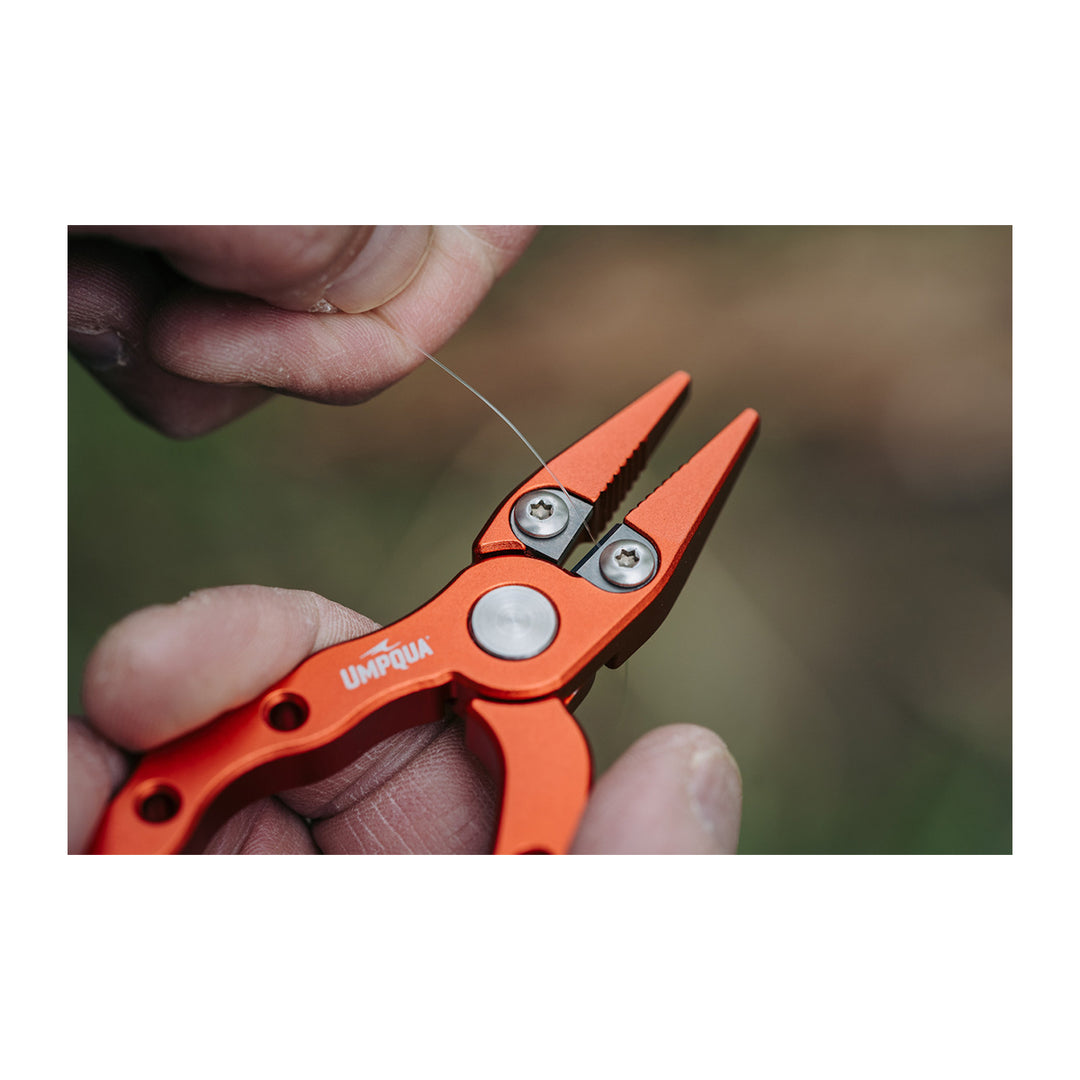 Umpqua RiverRun Trout Pliers Orange w/Sheath - Madison River Fishing Company