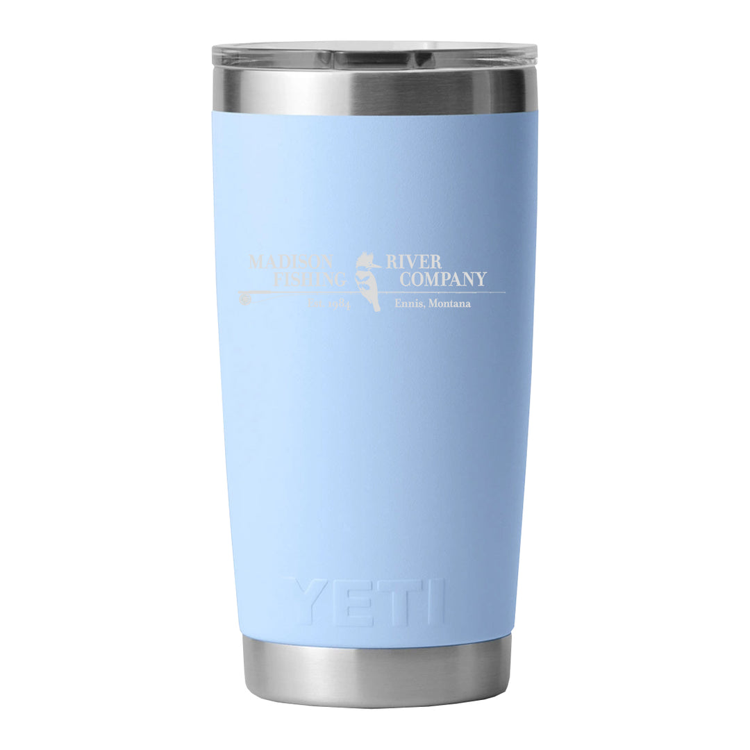 YETI MRFC Logo Rambler 20 oz Tumbler MS Big Sky Blue - Madison River Fishing Company