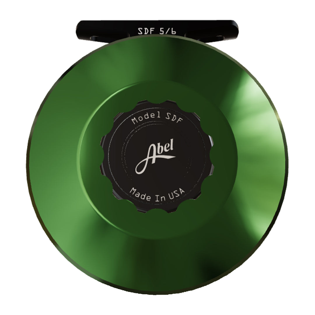 Abel SDF 5/6 Reel Grass Green, Black Drag Knob with Black Handle