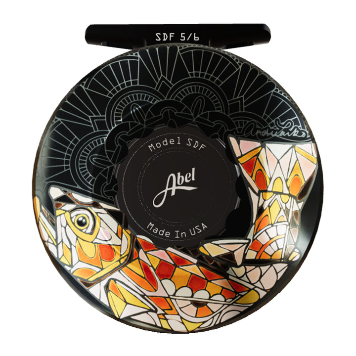 Abel SDF Reel Solid 5/6 Larko Rise Up Brown, Satin Black Drab Knob w/ Black Handle