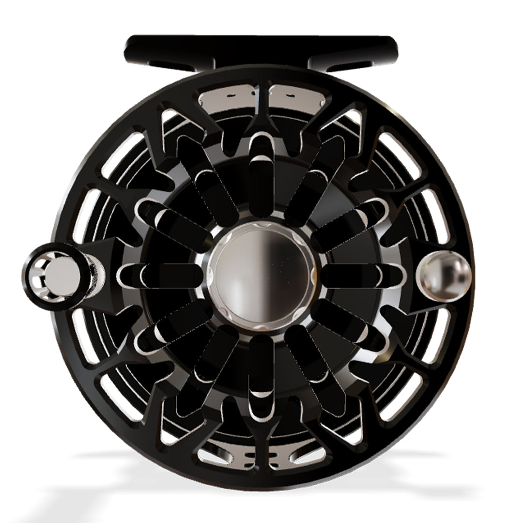 Abel SDF Reel Solid 5/6 Larko Rise Up Brown, Satin Black Drab Knob w/ Black Handle