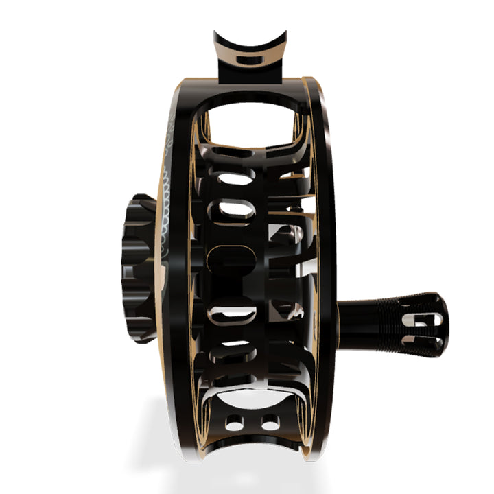 Abel SDF Reel Solid 5/6 Larko Rise Up Brown, Satin Black Drab Knob w/ Black Handle