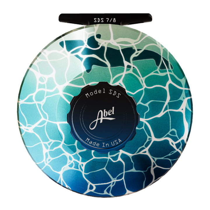 Abel SDS 7/8 Solid Reel Penumbra, Black Blue Fade Drag Knob with Black Handle