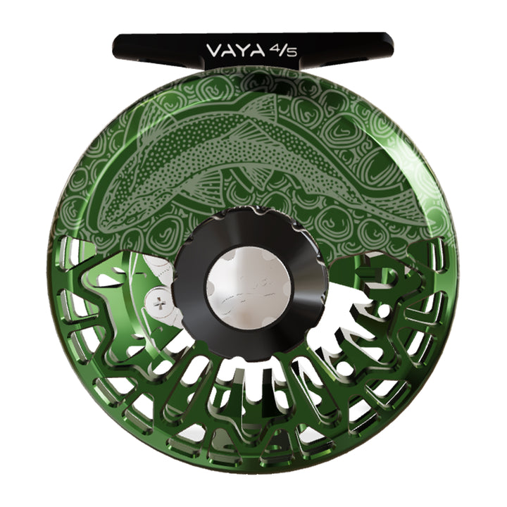 Abel Vaya Reel 5/6 Underwood Sight Fish Grass Green, Gloss Back Drag Knob w/ Black Handle