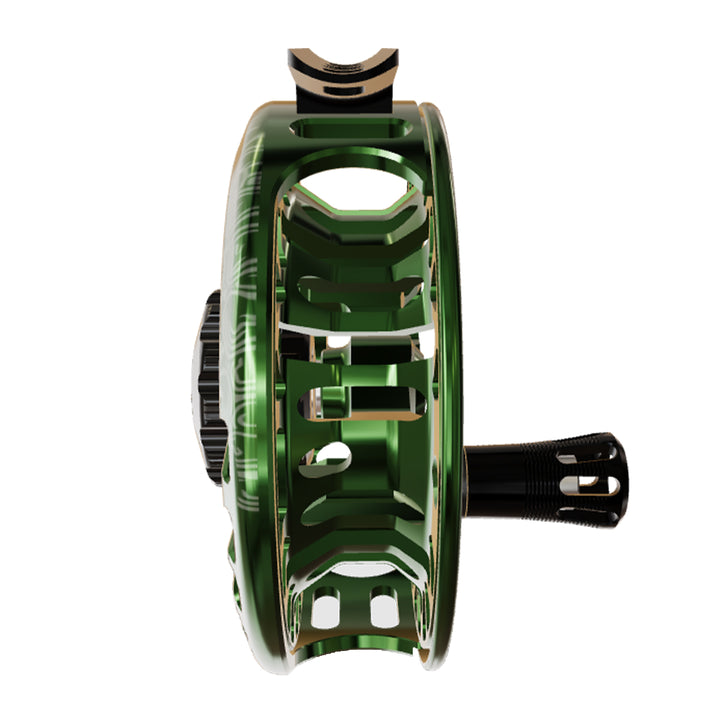 Abel Vaya Reel 5/6 Underwood Sight Fish Grass Green, Gloss Back Drag Knob w/ Black Handle
