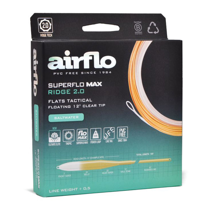 AirFlo Superflo Max Ridge 2.0 Flats Tactical Taper 12ft Clear Tip