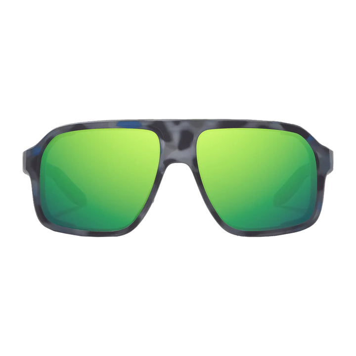Bajio Sunglasses Cocho Dark Blue Camo Matte Green Mirror Glass