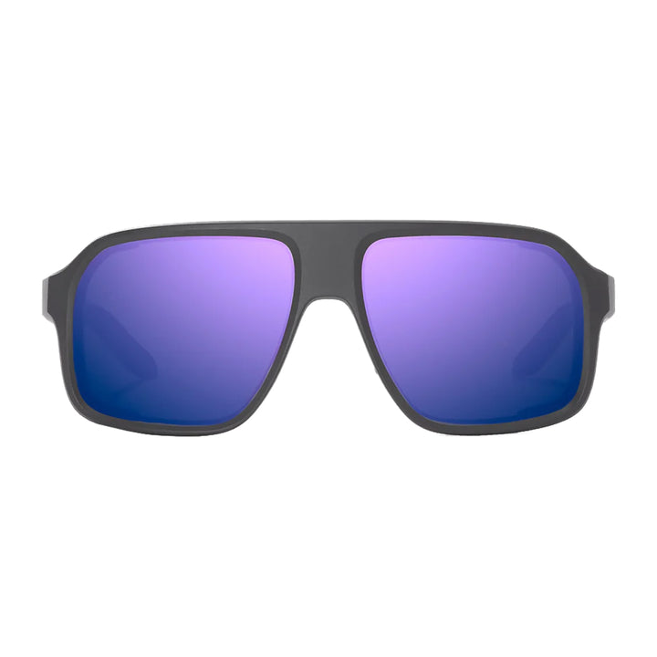 Bajio Sunglasses Cocho Graphite Black Matte Violet Mirror Glass