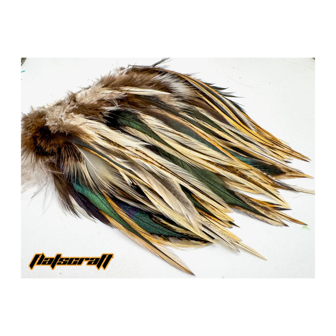 Flats Craft Strung Rooster Badger Saddle Natural
