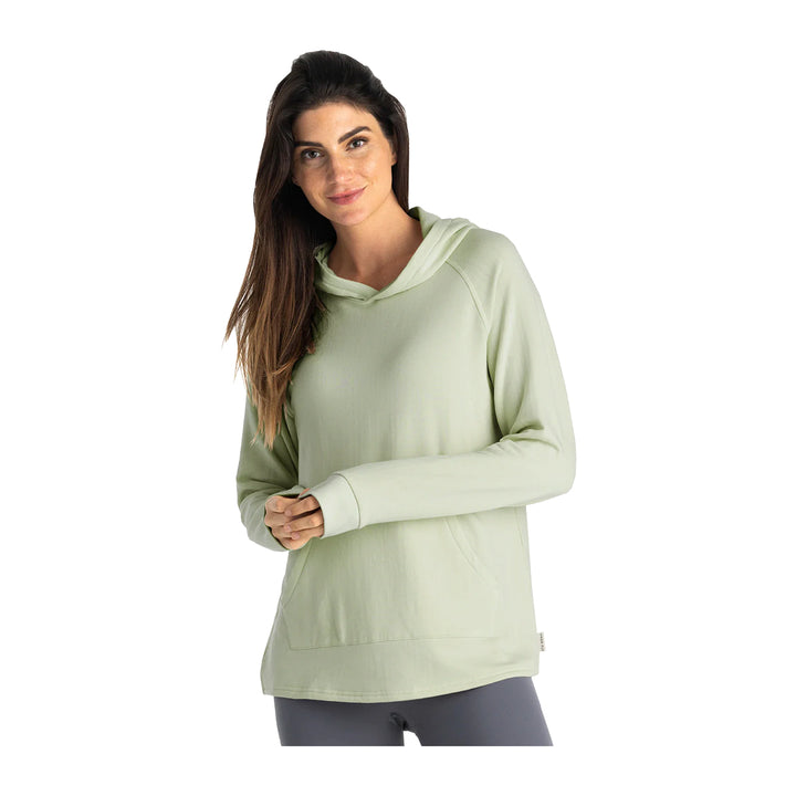 Free Fly Women's Bamboo Lightweight Fleece Hoodie Desert Sage