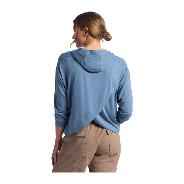 Free Fly Women's Bamboo Shade Crossover Hoodie Pacific Blue