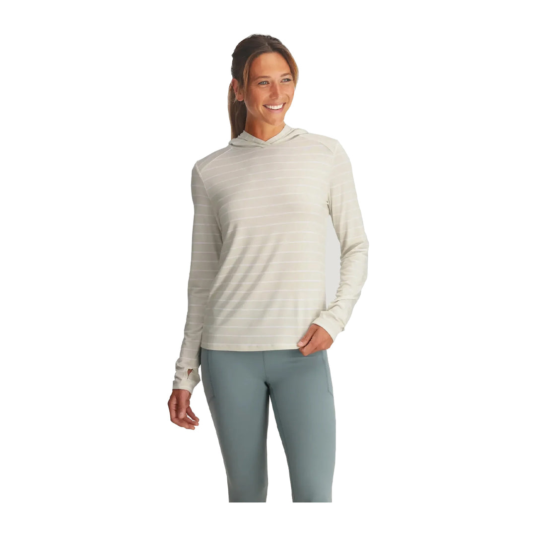 Free Fly Womens Bamboo Shade Hoodie II Dash Stripe Birch