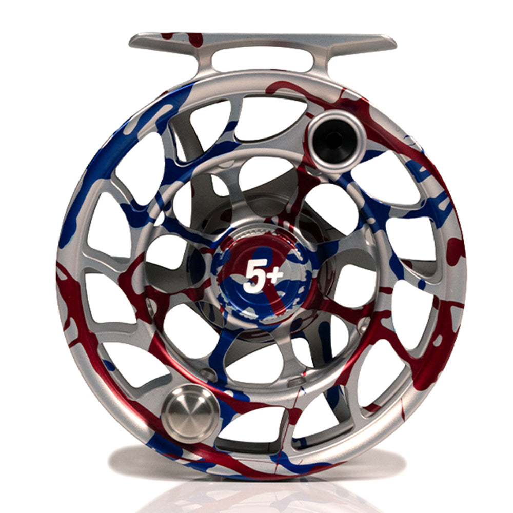 Hatch Iconic 5+ Reel Custom USA Splatter/White