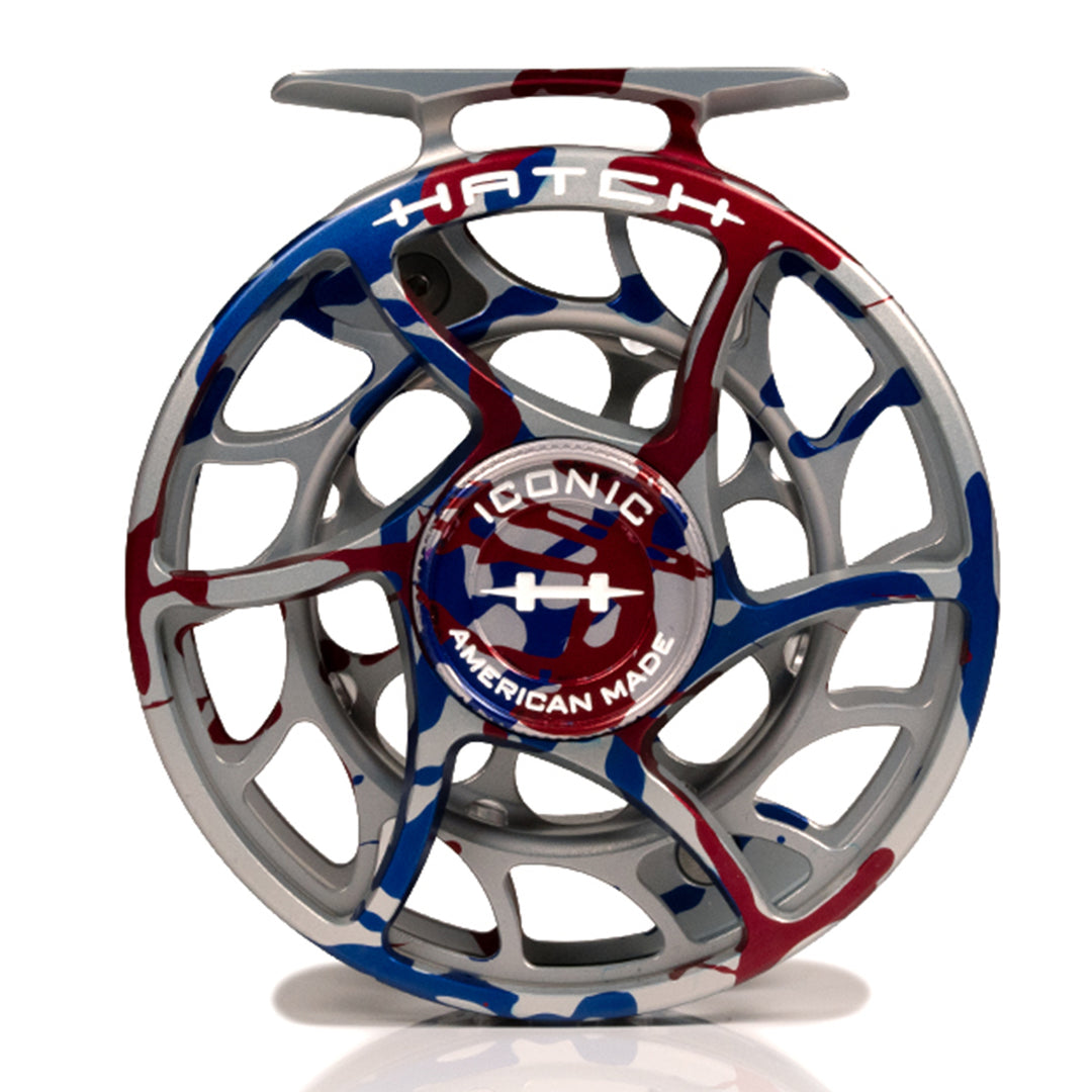 Hatch Iconic 5+ Reel Custom USA Splatter/White