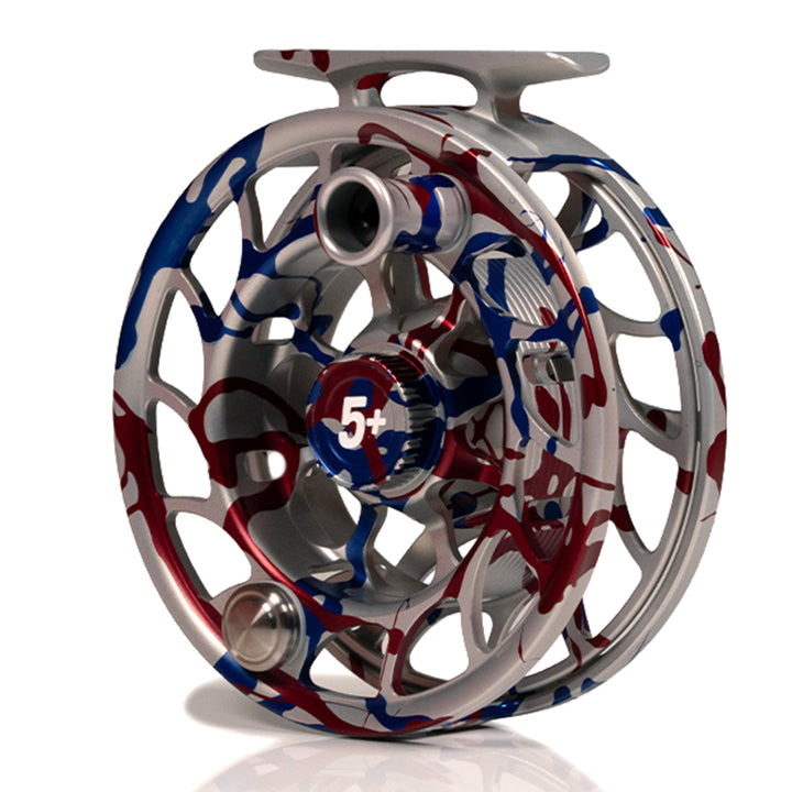 Hatch Iconic 5+ Reel Custom USA Splatter/White