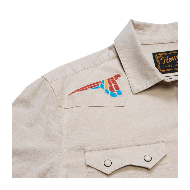 Howler Bros Crosscut Deluxe LS Shirt Parrot Patrol: Dune Chambray