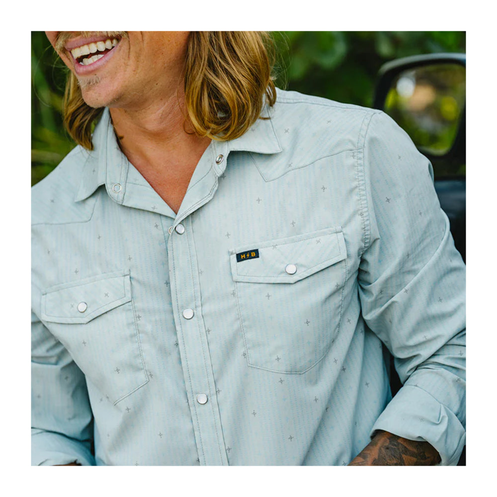 Howler Bros H Bar B Tech Longsleeve - Supernova Stripe : Ash Blue