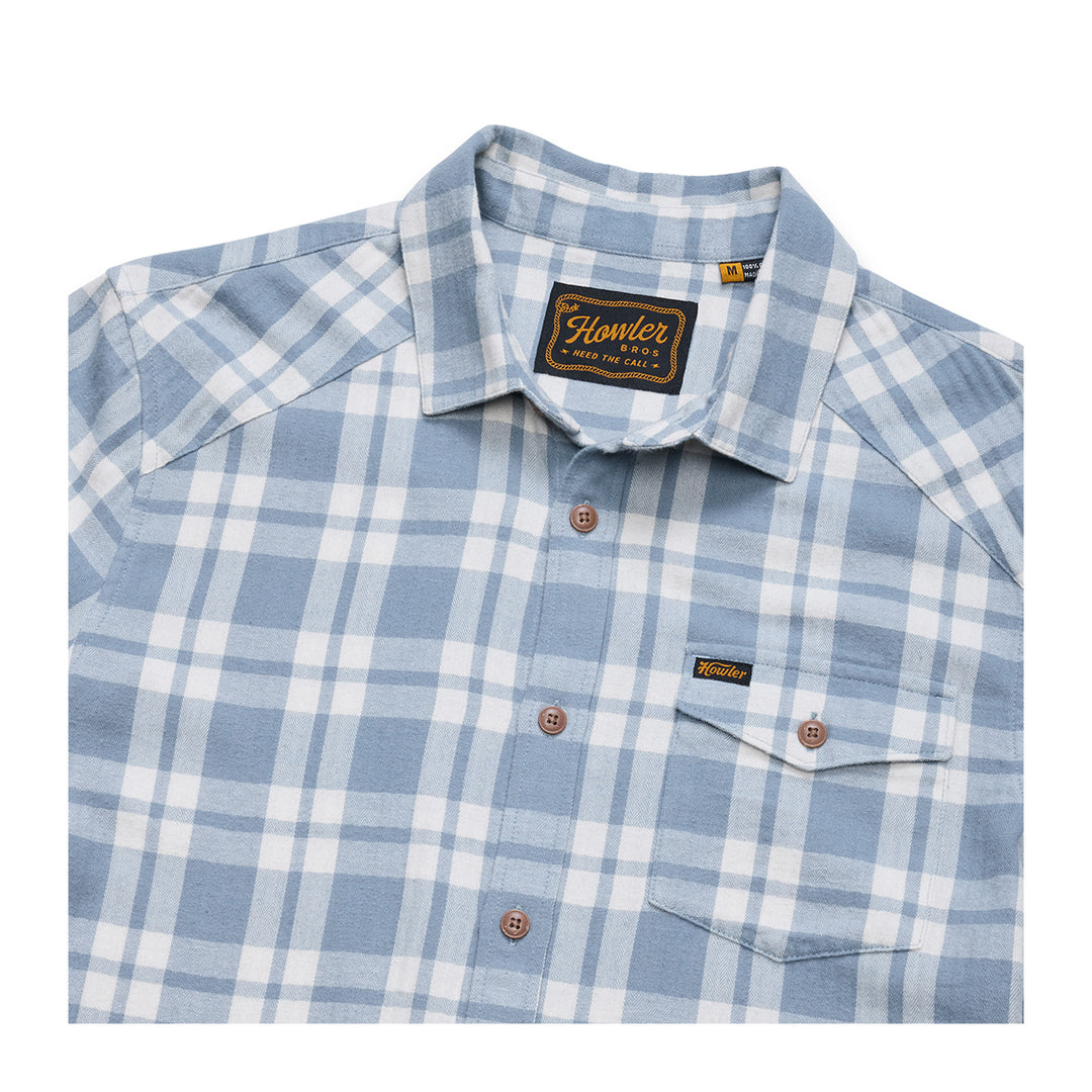 Howler Bros La Grange Lightweight Flannel Cohen Plaid: Iron Blue