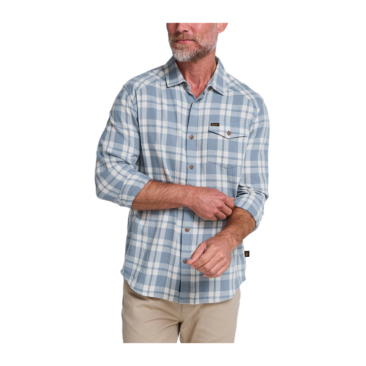 Howler Bros La Grange Lightweight Flannel Cohen Plaid: Iron Blue