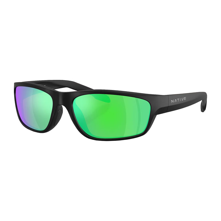 Native Craggy Matte Black Green Mirror Polarized