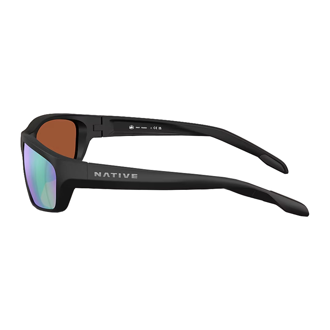 Native Craggy Matte Black Green Mirror Polarized