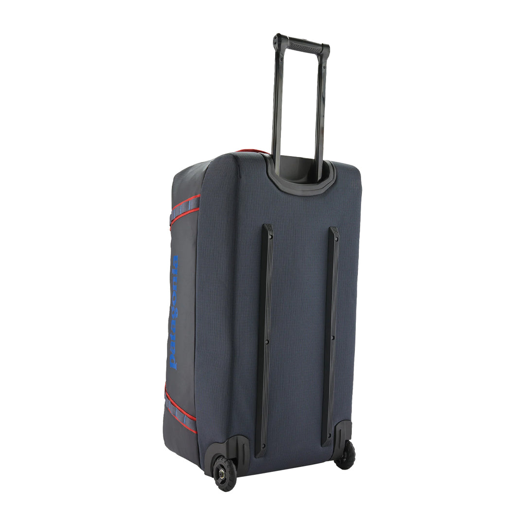 Patagonia Black Hole Wheeled Duffel 100L Smolder Blue w/Amanita Red