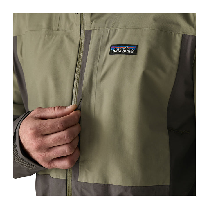 Patagonia Boulder Fork Rain Jacket Forge Grey w/River Rock Green