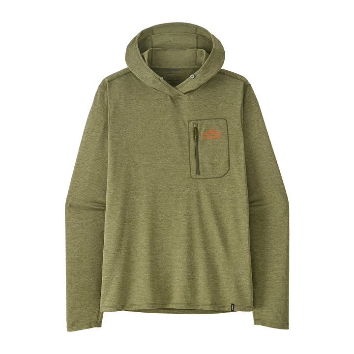 Patagonia MRFC Logo Cap Cool Sun Hoody - Cloud Crag Crest Caper Green - Buckhorn Green X-Dye