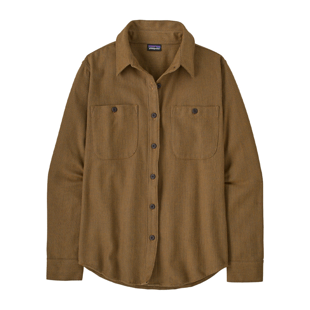Patagonia Women's Fjord Flannel Shirt Tundra Twill: Den Brown