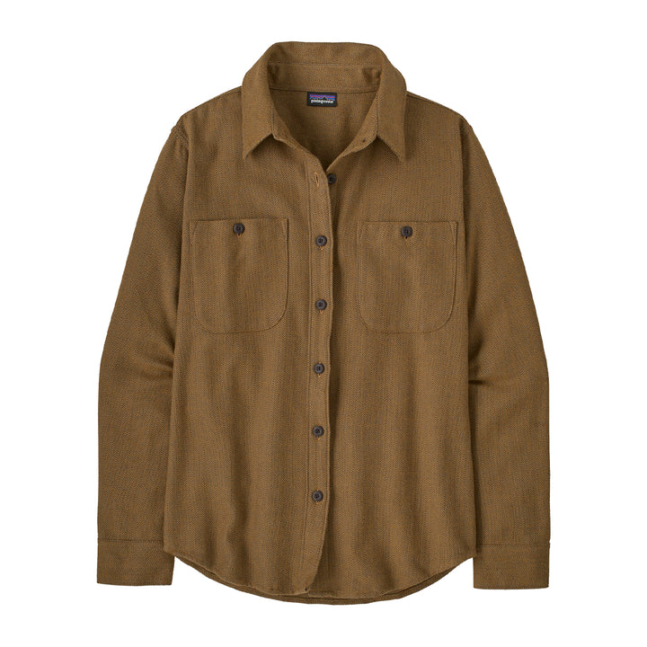 Patagonia Women's Fjord Flannel Shirt Tundra Twill: Den Brown