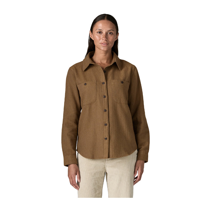 Patagonia Women's Fjord Flannel Shirt Tundra Twill: Den Brown
